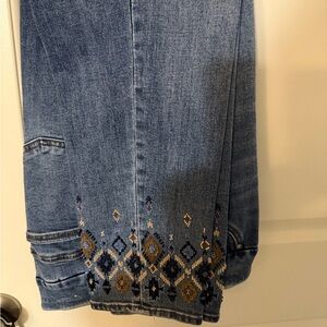 Chico's Blue Jeans with Geometric Embroidery
